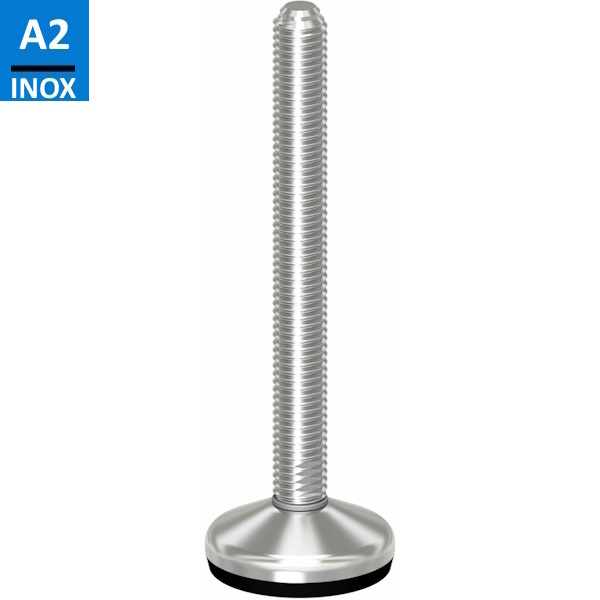 Martin Piede INOX A2 Base Vulcanizzata Snodato 10° D.MM 50 M10/M12/M16 - MARTIN